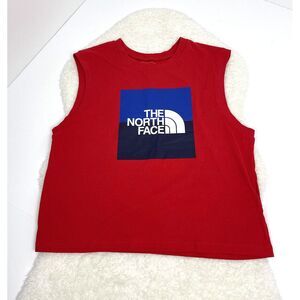 NWOT The North Face Women's Red Sleeveless Graphic Crop T-Shirt‎ Size XL Cotton